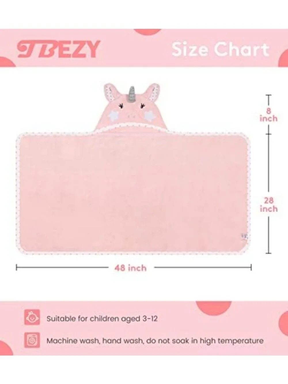 Ultra Soft Hooded Towel for Kids - 100% Cotton, Large Animal Design, Ages 3-10